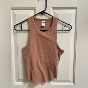 PINK Victoria's Secret Ribbed Tank in Mauve Brown